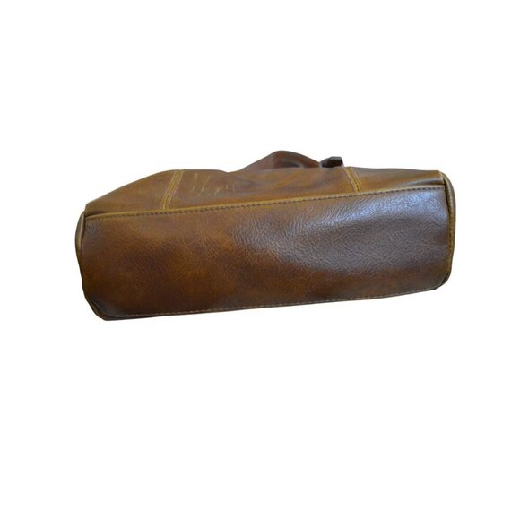 Vintage Y2K Carryland Small Brown Leather Bag Bohemian Rustic Western Casual - Picture 9 of 12